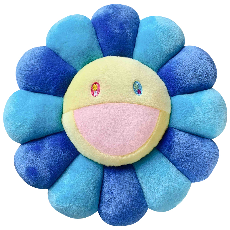 Подушка Takashi Murakami Blue Голубой Синий Подушка Takashi Murakami Blue Голубой Синий в Костроме | Loft Concept