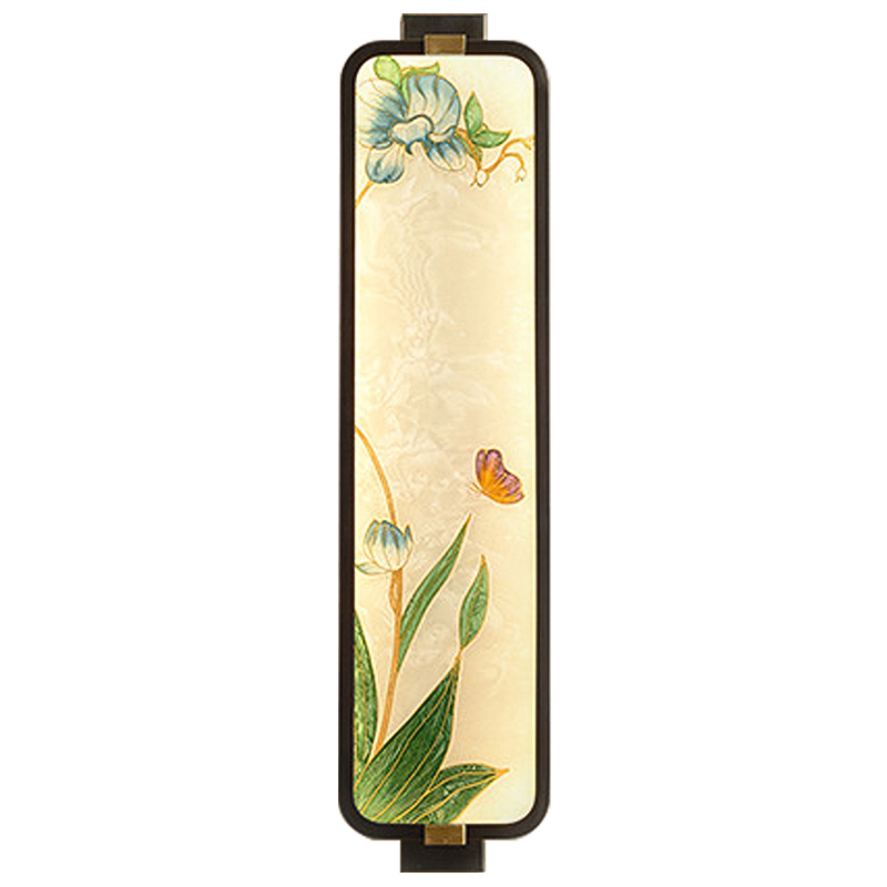 Настенный светильник Blue Flowers Butterfly Oriental Scenes Wall Lamp Мульти Бежевый Темная медь Настенный светильник Blue Flowers Butterfly Oriental Scenes Wall Lamp Мульти Бежевый Темная медь в Костроме | Loft Concept
