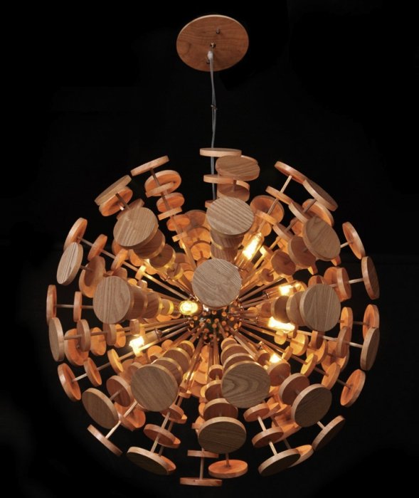 Люстра Wooden Glowworm Sphere Люстра Wooden Glowworm Sphere в Костроме | Loft Concept
