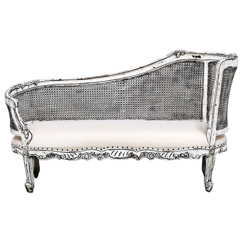 Кушетка Maria Antoinette Side Sofa Белый винтажная патина Белый Кушетка Maria Antoinette Side Sofa Белый винтажная патина Белый в Костроме | Loft Concept
