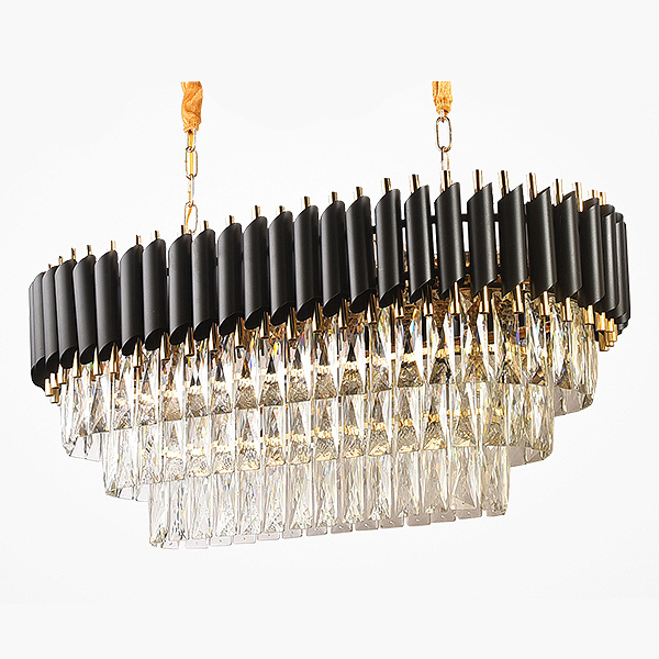 Люстра Empire Black Rectangular Chandelier Crystal Черный Золотой Прозрачный Люстра Empire Black Rectangular Chandelier Crystal Черный Золотой Прозрачный в Костроме | Loft Concept