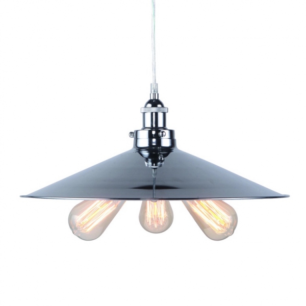 Подвесной светильник 20th C. Factory Filament Metal Triple Pendant rh Хром Подвесной светильник 20th C. Factory Filament Metal Triple Pendant rh Хром в Костроме | Loft Concept