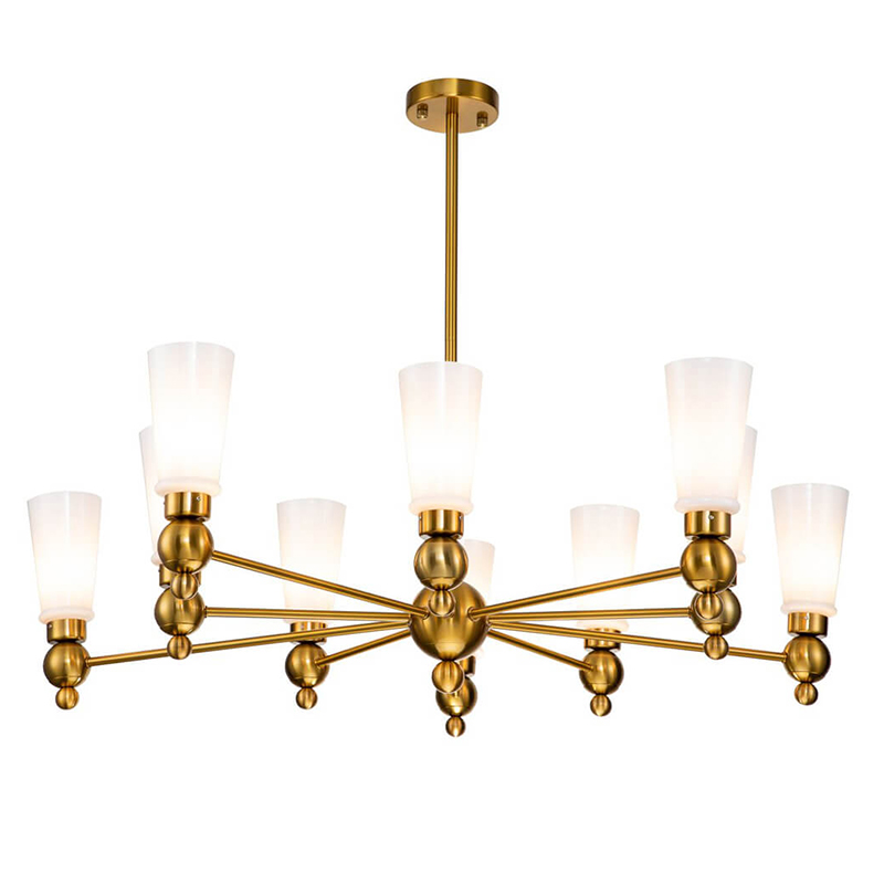 Люстра Chamila Chandelier 10 Латунь Белый в Костроме | Loft Concept 