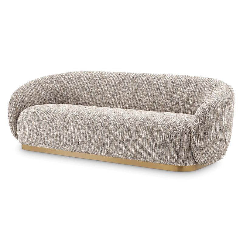 Диван Eichholtz Sofa Brice Mademoiselle Beige Бежево-серый Латунь Диван Eichholtz Sofa Brice Mademoiselle Beige Бежево-серый Латунь в Костроме | Loft Concept
