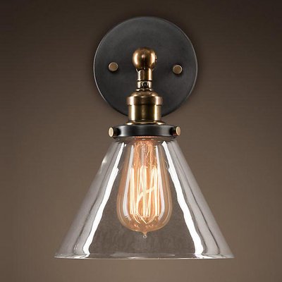 Бра Loft Clear Glass Wide Cloche Черный Бра Loft Clear Glass Wide Cloche Черный в Костроме | Loft Concept