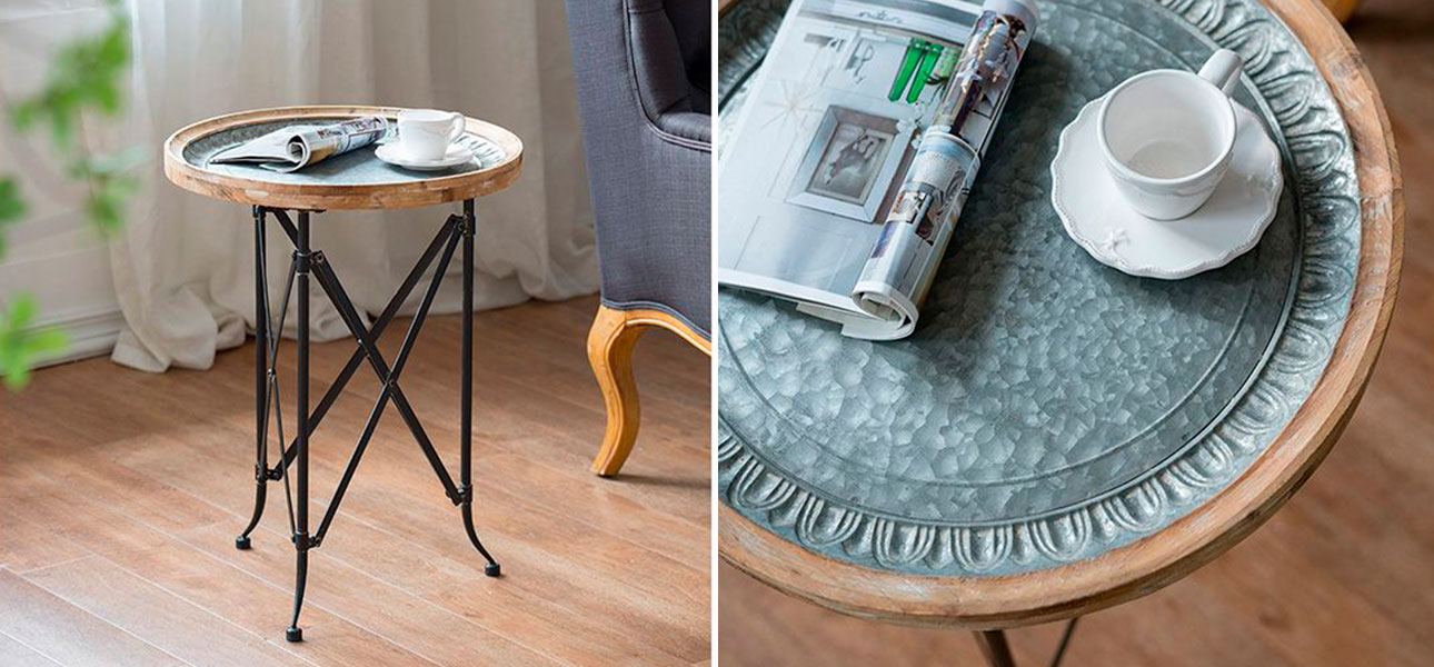 Столик круглый с углубленной столешницей Teresa - фото