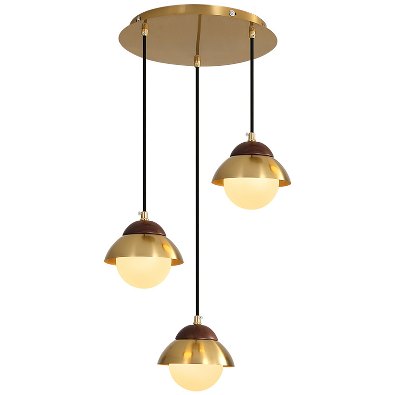 Люстра Roch Wooden Eco Light Chandelier Латунь Коричневый Белый Люстра Roch Wooden Eco Light Chandelier Латунь Коричневый Белый в Костроме | Loft Concept