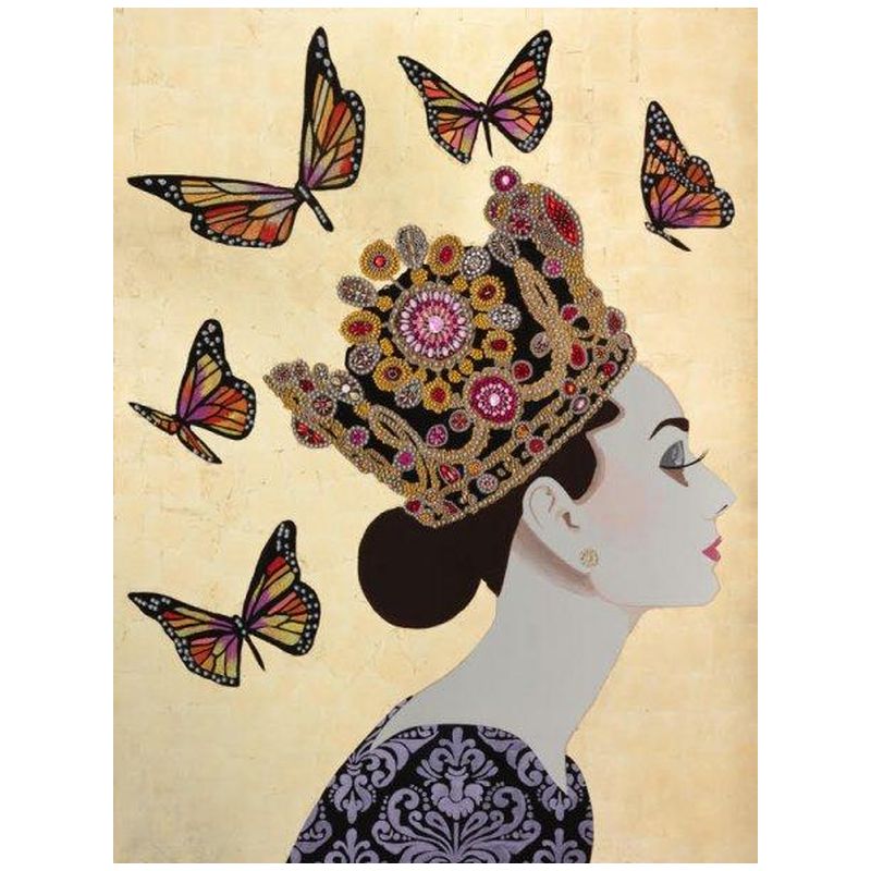 Картина Audrey with Crown and Monarch Butterflies Мульти Картина Audrey with Crown and Monarch Butterflies Мульти в Костроме | Loft Concept