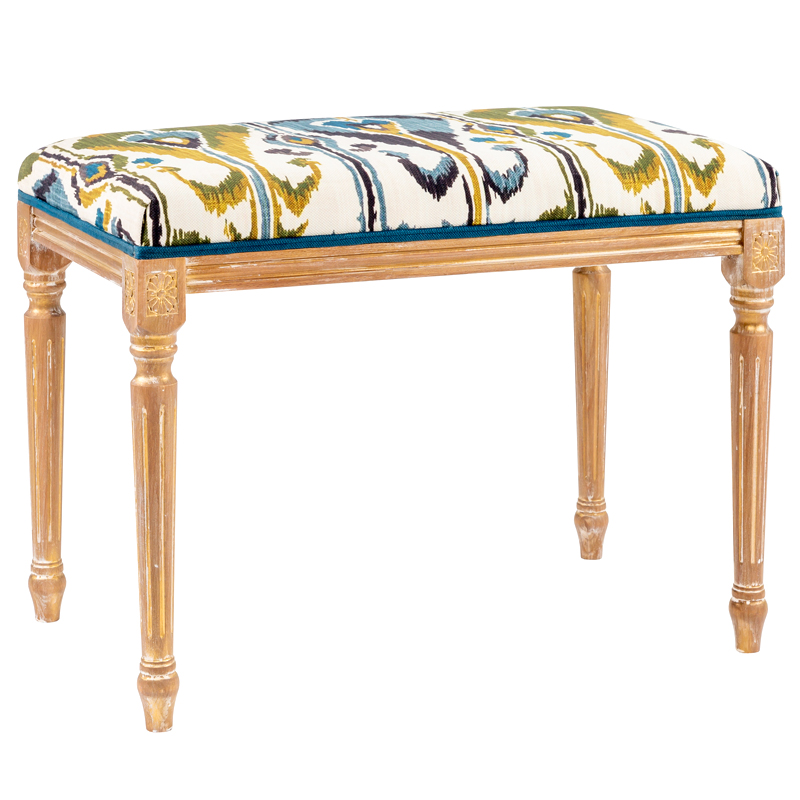 Банкетка Ikat Pattern из натурального бука Золотой Мульти Банкетка Ikat Pattern из натурального бука Золотой Мульти в Костроме | Loft Concept