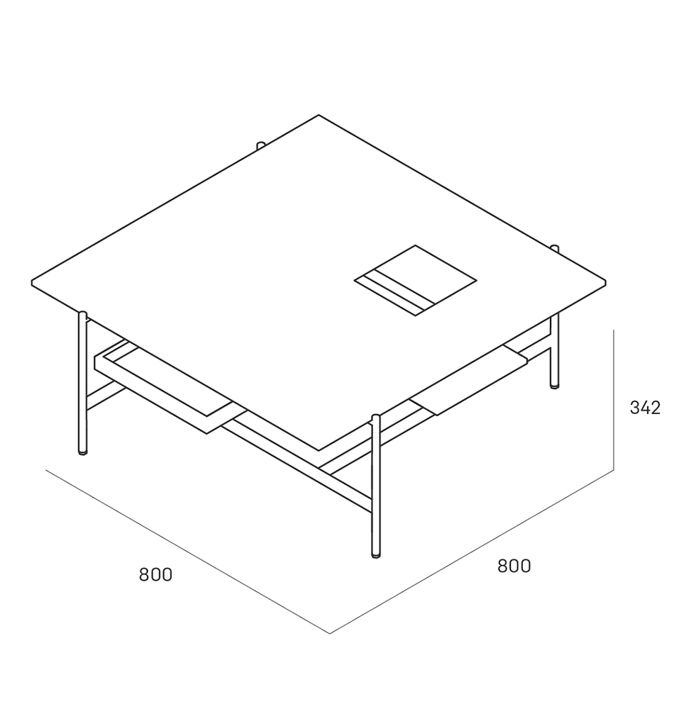 Karat журнальный столик цвета тёмный камень с съемным подносом в Костроме