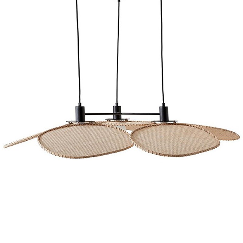 Подвесной светильник Takibi Three Lamp Pendant Бежевый Древесина Черный Подвесной светильник Takibi Three Lamp Pendant Бежевый Древесина Черный в Костроме | Loft Concept