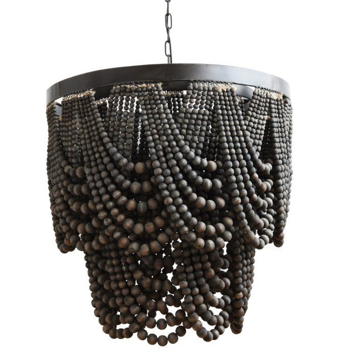 Люстра Amelia Wood Bead Chandelier Черный Коричневый Люстра Amelia Wood Bead Chandelier Черный Коричневый в Костроме | Loft Concept