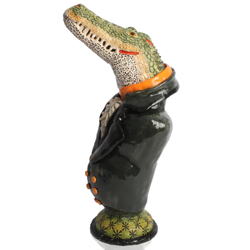 Статуэтка Crocodile Figure Tureen Черный Зеленый Статуэтка Crocodile Figure Tureen Черный Зеленый в Костроме | Loft Concept