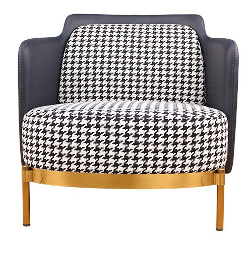 Кресло Pied de poule Gray Armchair Черно-белый Латунь Кресло Pied de poule Gray Armchair Черно-белый Латунь в Костроме | Loft Concept