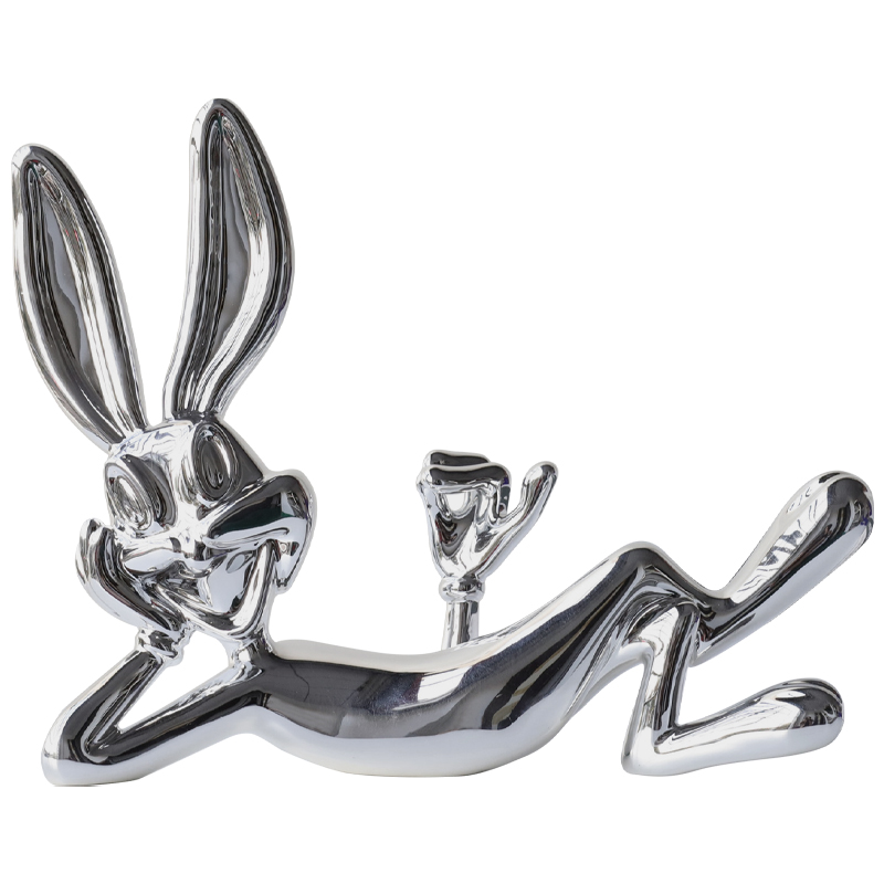 Декоративная статуэтка Bugs Bunny Silver Серебряный Декоративная статуэтка Bugs Bunny Silver Серебряный в Костроме | Loft Concept