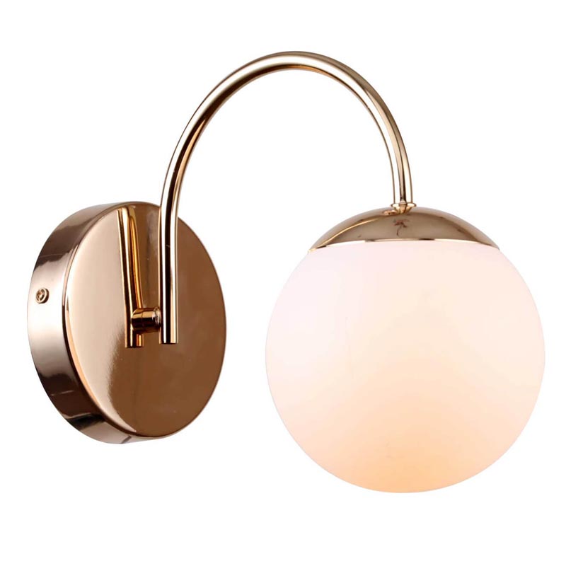 Бра Gooseneck Pelle Sconce Белое матовое стекло Глянцевое золото Бра Gooseneck Pelle Sconce Белое матовое стекло Глянцевое золото в Костроме | Loft Concept