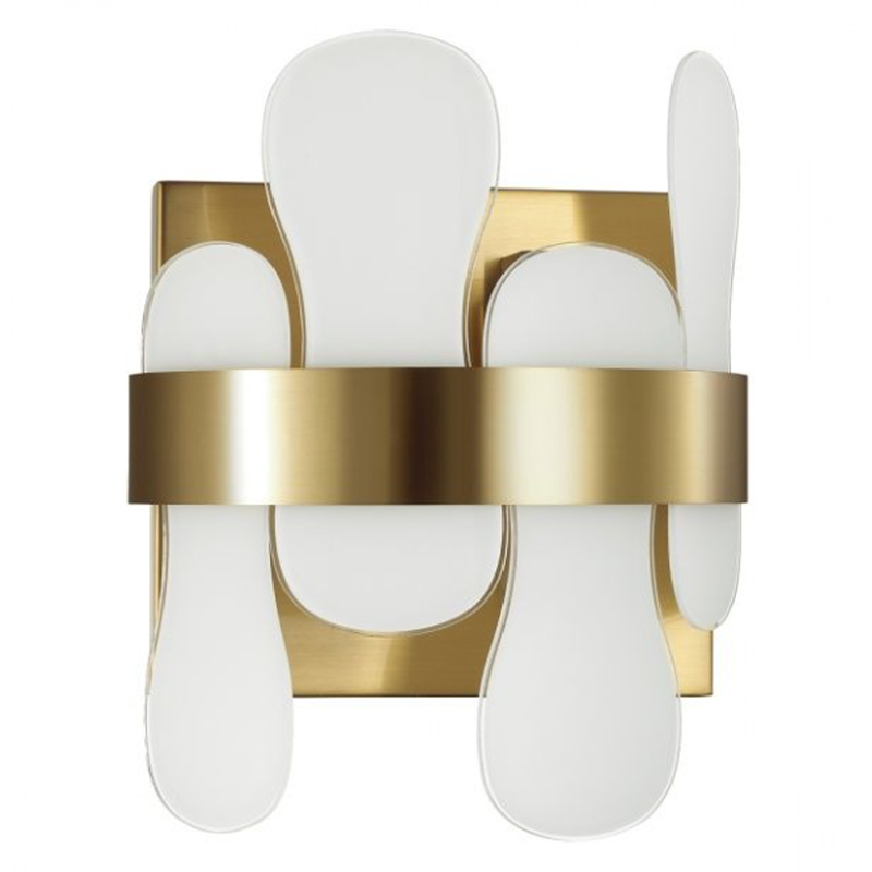 Бра Eve Wall Lamp фигурное стекло Золотой Белое матовое стекло Бра Eve Wall Lamp фигурное стекло Золотой Белое матовое стекло в Костроме | Loft Concept