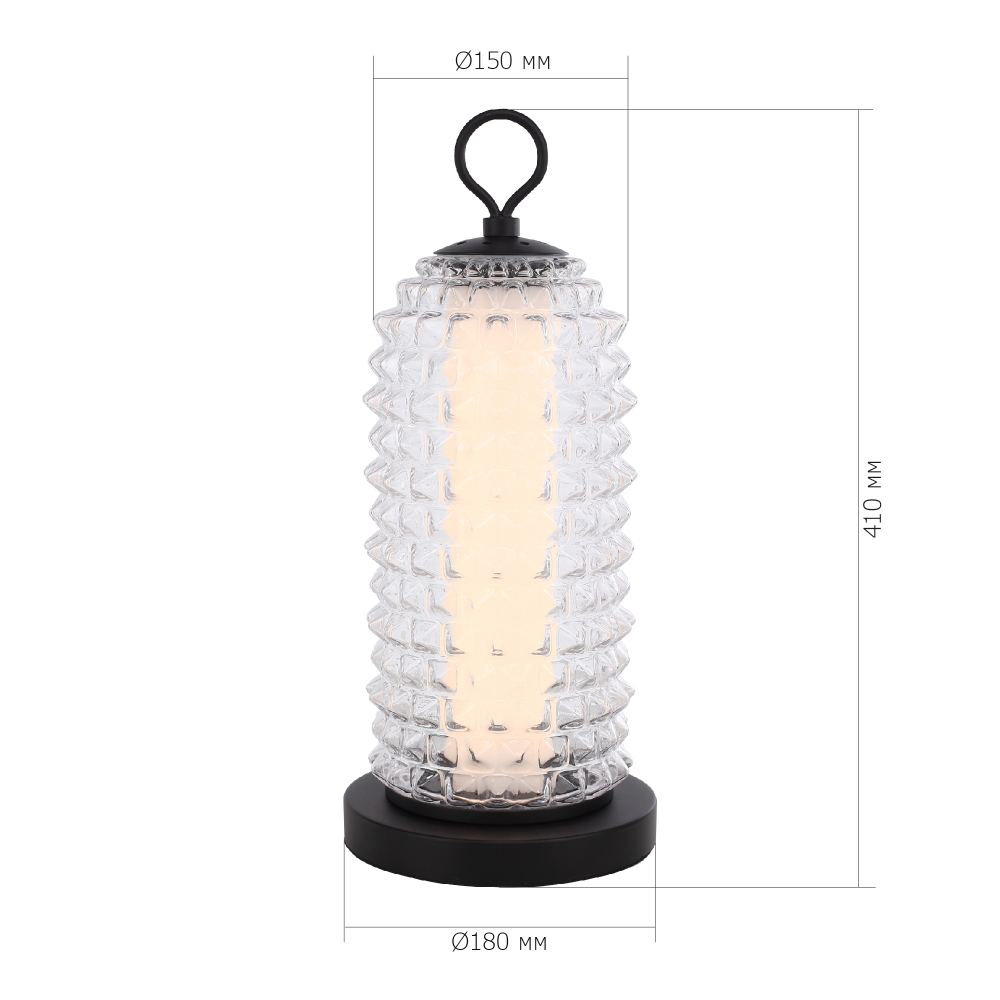 Настольная лампа с прозрачным факутрным стеклянным плафоном Sonora в Костроме