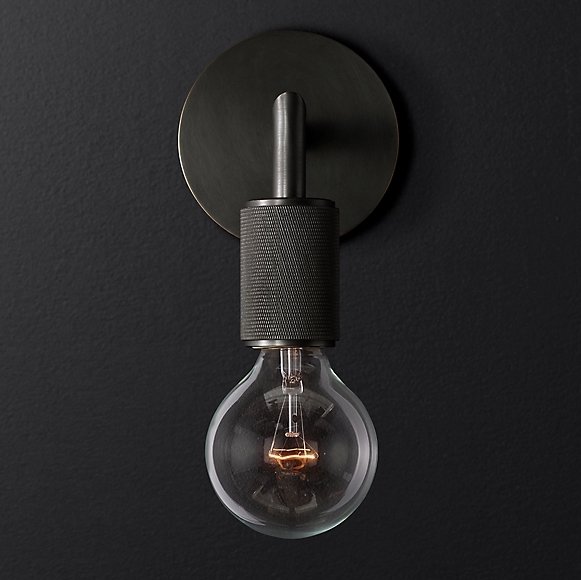 Бра RH Utilitaire Single Sconce Black Темная бронза Бра RH Utilitaire Single Sconce Black Темная бронза в Костроме | Loft Concept