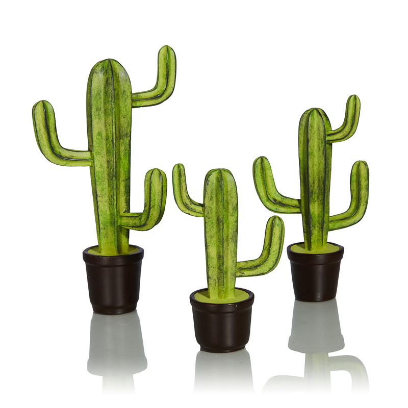Комплект статуэток Potted Cacti Зеленый Черный Комплект статуэток Potted Cacti Зеленый Черный в Костроме | Loft Concept