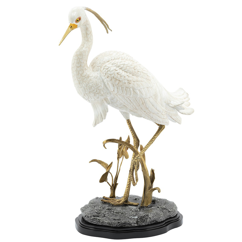 Статуэтка HERON ATLANTA Белый Черный Бронза Статуэтка HERON ATLANTA Белый Черный Бронза в Костроме | Loft Concept
