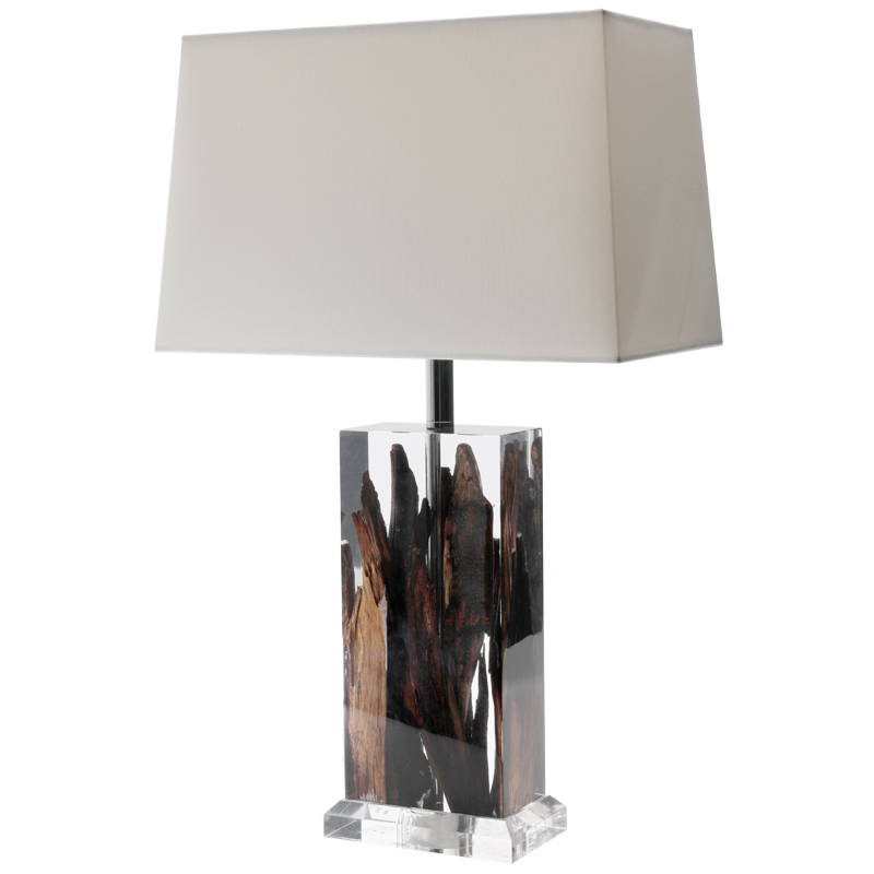 Настольная лампа Kisimi Table Lamp dark Белый Коричневый Настольная лампа Kisimi Table Lamp dark Белый Коричневый в Костроме | Loft Concept