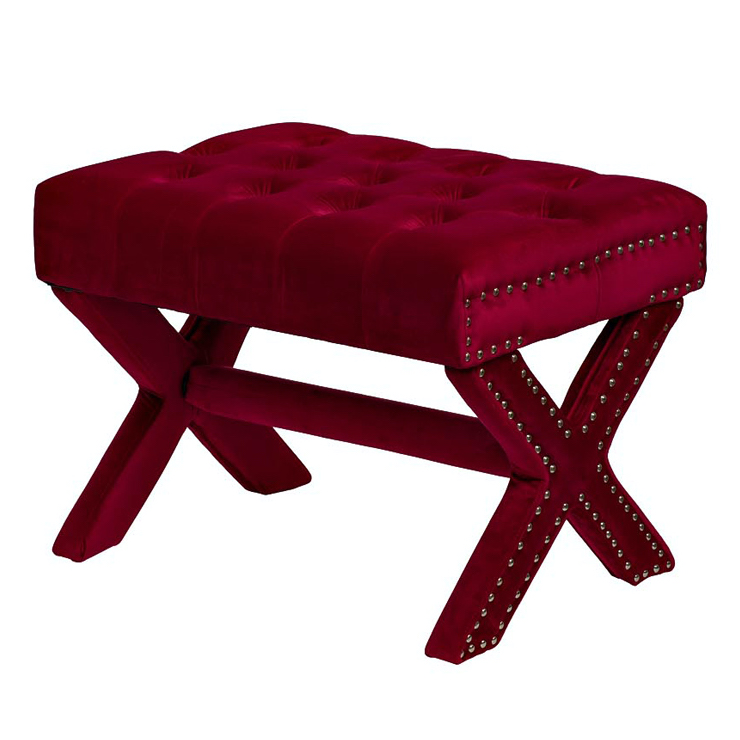 Пуф X Bench Capitone Ruby Бургундский красный Пуф X Bench Capitone Ruby Бургундский красный в Костроме | Loft Concept