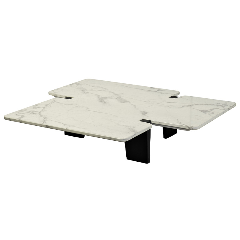 Кофейный стол Lewys Marble Coffee Table Белый Мрамор Bianco Коричневый Кофейный стол Lewys Marble Coffee Table Белый Мрамор Bianco Коричневый в Костроме | Loft Concept