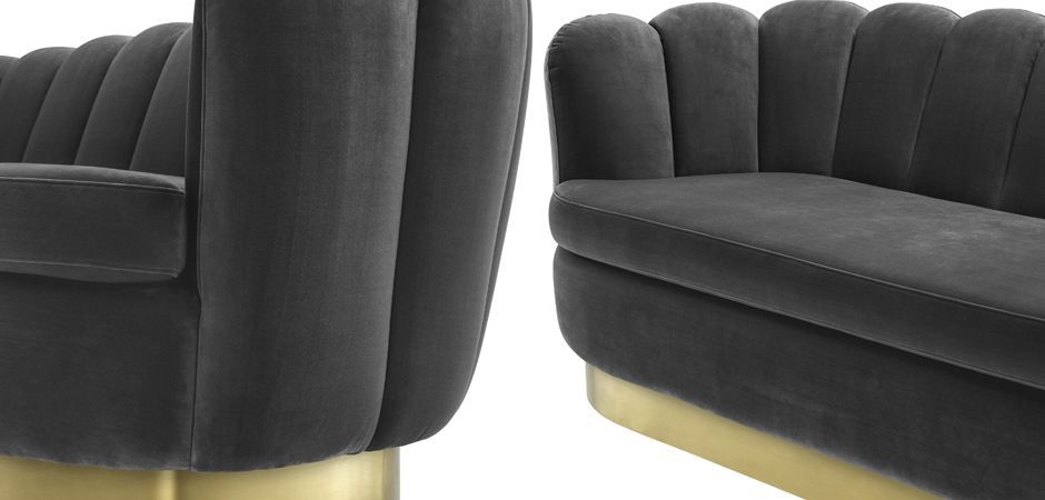 Диван Eichholtz Sofa Mirage dark grey - фото №1