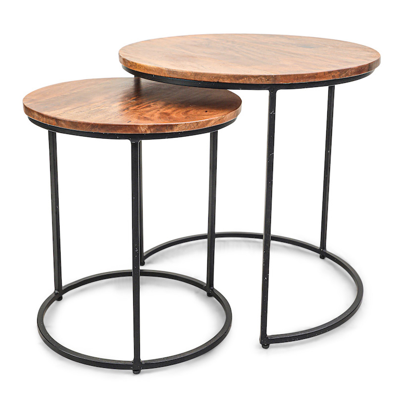 Комплект приставных столов Stafford Table darker Черный Коричневый Комплект приставных столов Stafford Table darker Черный Коричневый в Костроме | Loft Concept