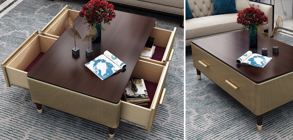 Birmingham Textured Coffee Table Gold - фото №1