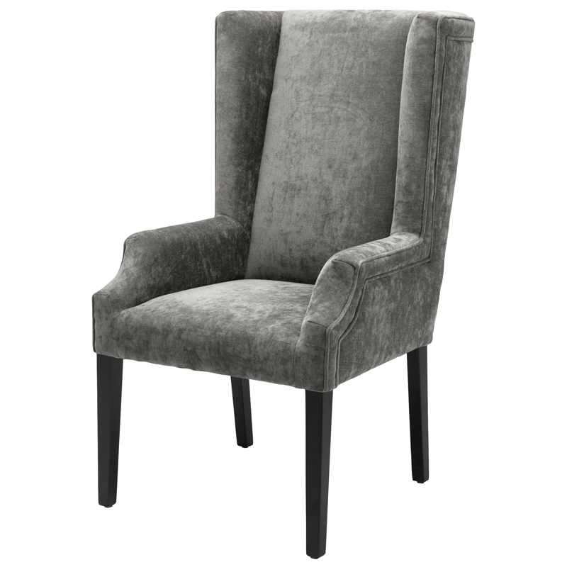 Стул Eichholtz Dining Chair Tempio grey Серый Черный Стул Eichholtz Dining Chair Tempio grey Серый Черный в Костроме | Loft Concept