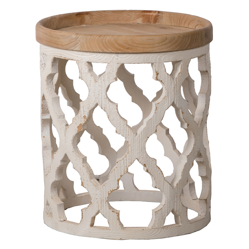Приставной стол Panfilu Wooden Side Table Древесина Белый Приставной стол Panfilu Wooden Side Table Древесина Белый в Костроме | Loft Concept