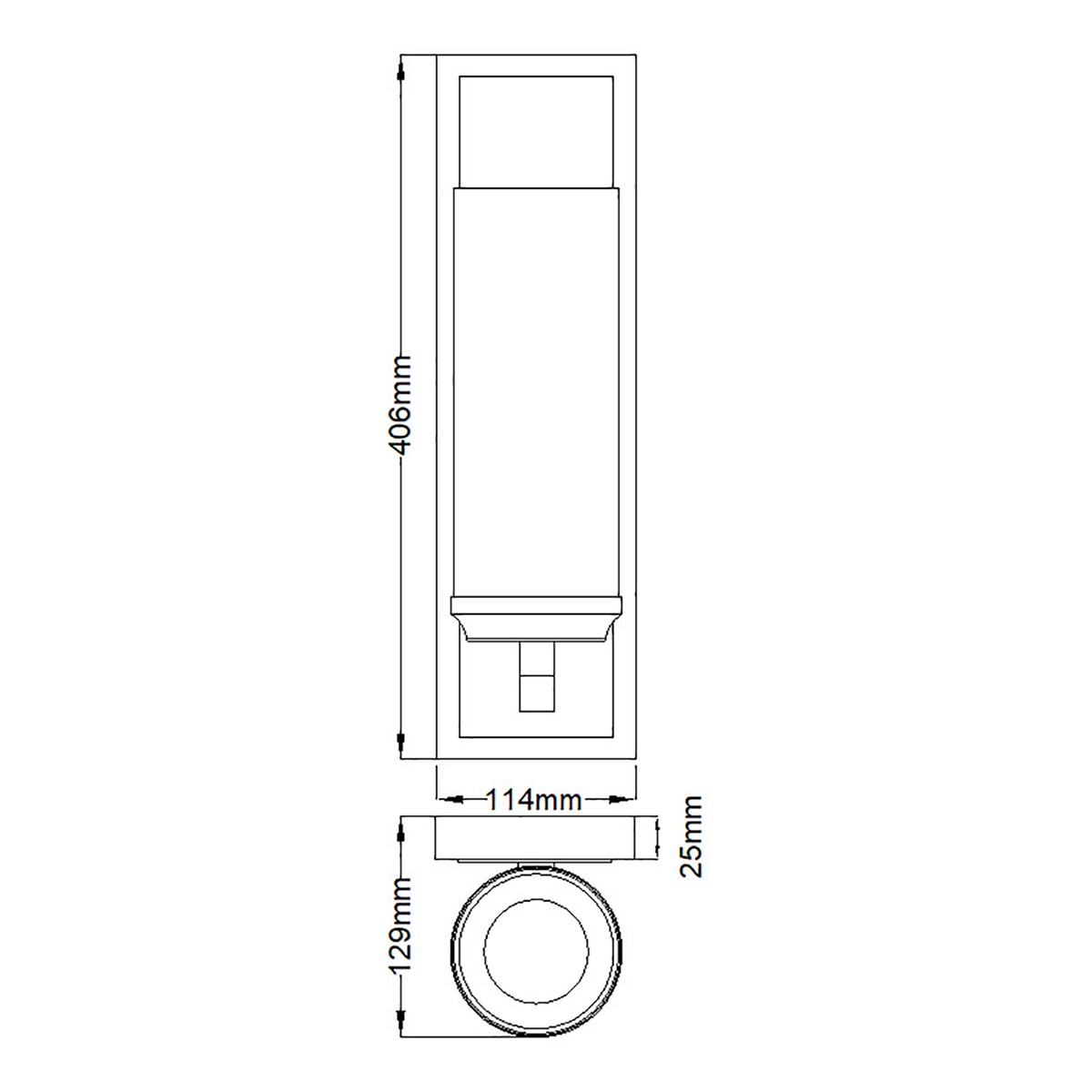 Бра для ванных комнат с белым цилиндрическим плафоном на прямоугольном основании цвета хром Feiss в Костроме