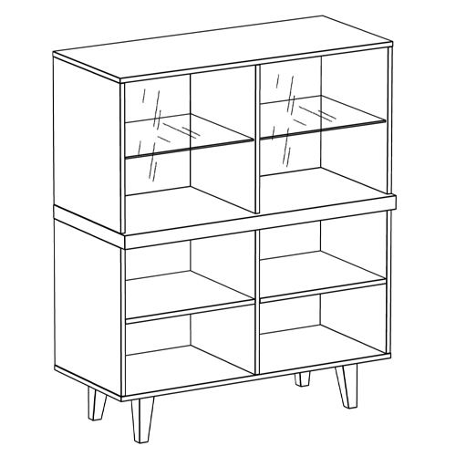 Буфет с зеркальными дверцами Arden Cabinet Буфет с зеркальными дверцами Arden Cabinet в Костроме