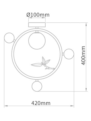 Потолочный светильник Metal Wood Ring Leaf Потолочный светильник Metal Wood Ring Leaf в Костроме