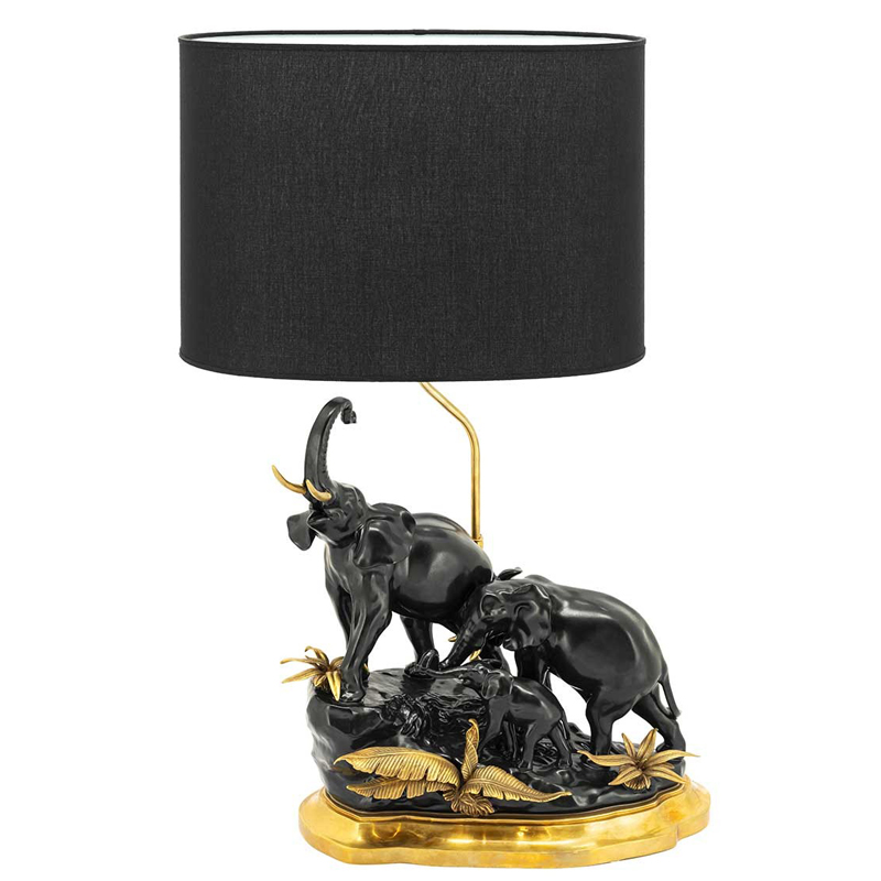 Настольная лампа ABHIKA TABLE LAMP ELEPHANT Черный Золотой Настольная лампа ABHIKA TABLE LAMP ELEPHANT Черный Золотой в Костроме | Loft Concept
