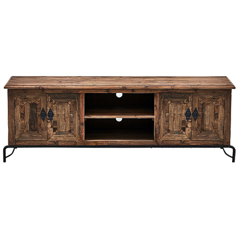 Комод длинный в стиле лофт Ennio Wood Commode Коричневый Черный в Костроме | Loft Concept 