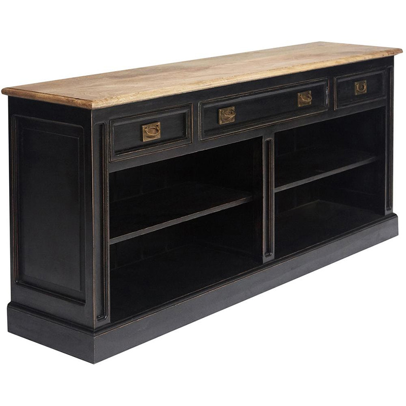 Комод с 3-мя ящиками Provence Sylvie stand Черный Древесина Комод с 3-мя ящиками Provence Sylvie stand Черный Древесина в Костроме | Loft Concept