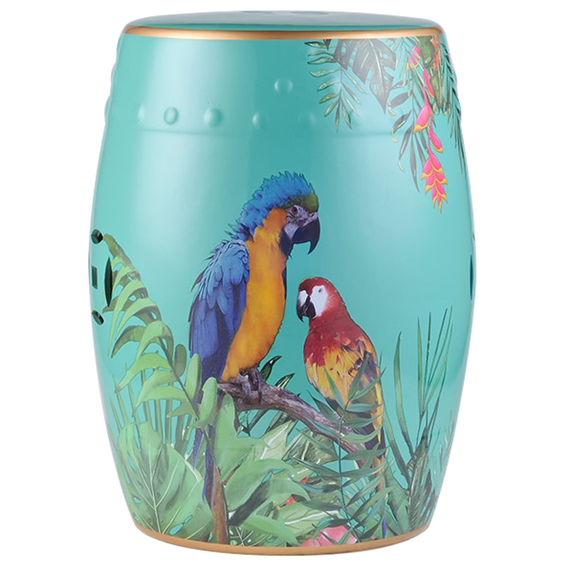 Керамический табурет Parrots Tropical Animal Ceramic Stool Turquoise Бирюзовый Мульти Керамический табурет Parrots Tropical Animal Ceramic Stool Turquoise Бирюзовый Мульти в Костроме | Loft Concept