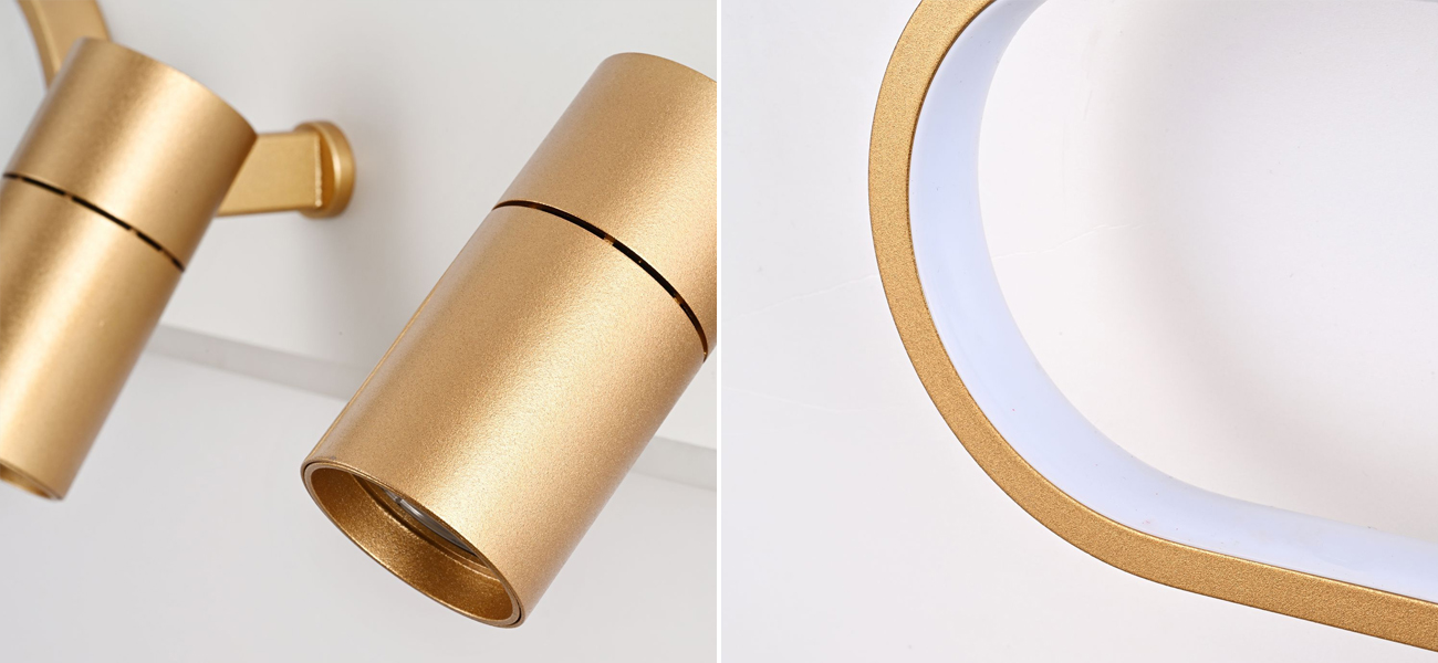 Потолочный светильник 2 спота с LED лентой Neoteric Gold - фото №1