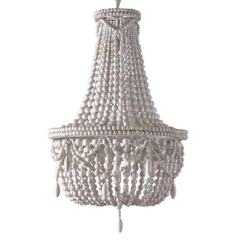 Люстра RH Anselme White Wood Large Chandelier Белый Люстра RH Anselme White Wood Large Chandelier Белый в Костроме | Loft Concept