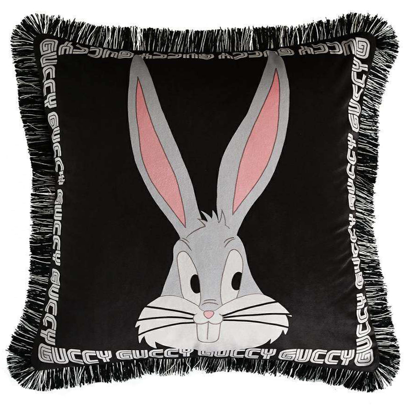 Декоративная подушка Cтиль Gucci Bugs Bunny Черный Серый Белый Декоративная подушка Cтиль Gucci Bugs Bunny Черный Серый Белый в Костроме | Loft Concept