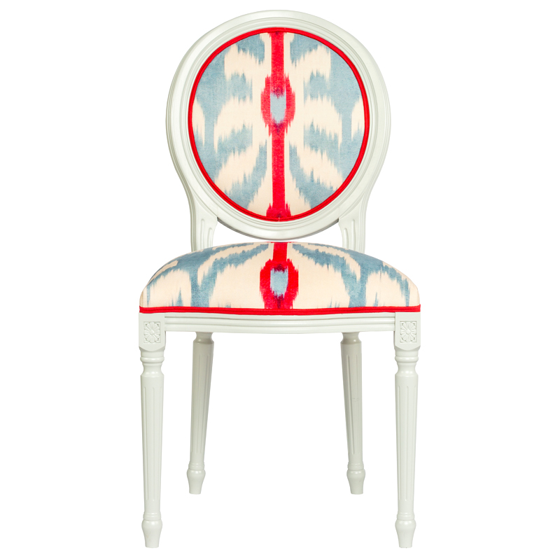 Стул Ikat Pattern с белым основанием Белый Мульти Стул Ikat Pattern с белым основанием Белый Мульти в Костроме | Loft Concept