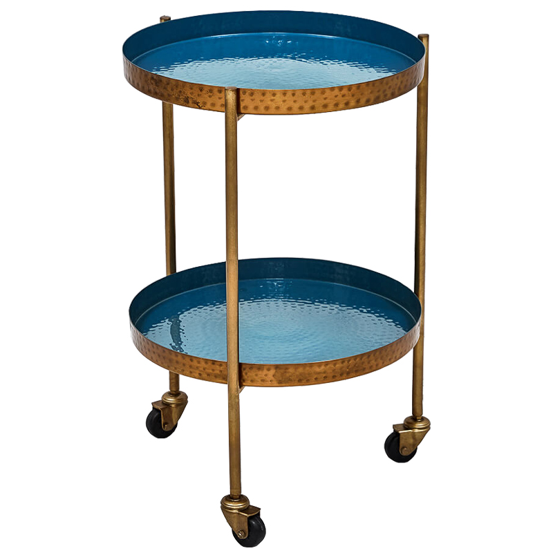 Приставной стол Reina Side Table Морская синь Латунь Приставной стол Reina Side Table Морская синь Латунь в Костроме | Loft Concept