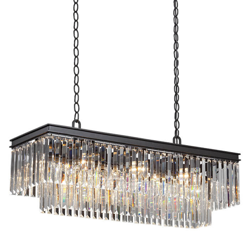 Люстра RH 1920s Odeon Clear Glass Rectangular Chandelier Black iron 100 Черный матовый Прозрачное Стекло Люстра RH 1920s Odeon Clear Glass Rectangular Chandelier Black iron 100 Черный матовый Прозрачное Стекло в Костроме | Loft Concept