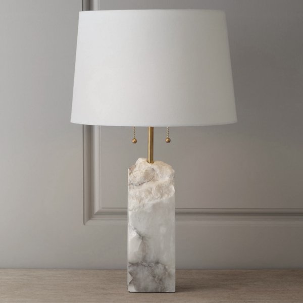 Настольная лампа Regina Andrew Raw Alabaster Lamp Белый Мрамор Bianco Настольная лампа Regina Andrew Raw Alabaster Lamp Белый Мрамор Bianco в Костроме | Loft Concept