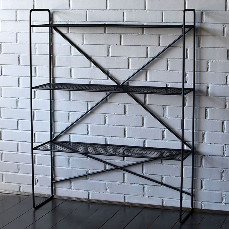 Стеллаж Ridley Black Industrial Metal Rust Rack Черный Стеллаж Ridley Black Industrial Metal Rust Rack Черный в Костроме | Loft Concept