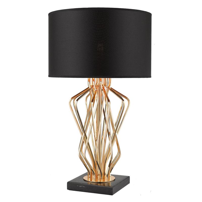 Настольная лампа Lester Table Lamp Черный Мрамор Nero Глянцевое золото Настольная лампа Lester Table Lamp Черный Мрамор Nero Глянцевое золото в Костроме | Loft Concept