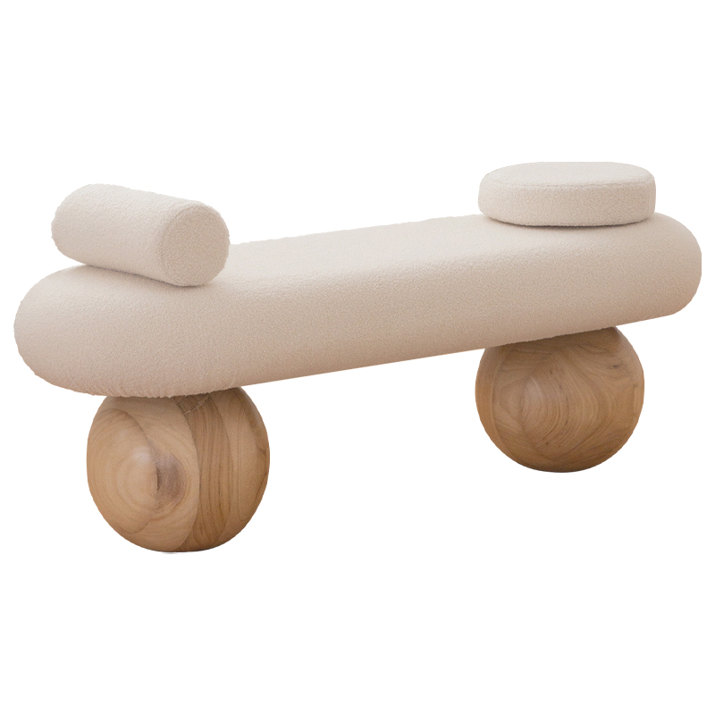 Банкетка Jemima Wooden Forms Bench Бежевый Коричневый Банкетка Jemima Wooden Forms Bench Бежевый Коричневый в Костроме | Loft Concept